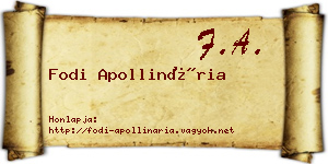 Fodi Apollinária névjegykártya